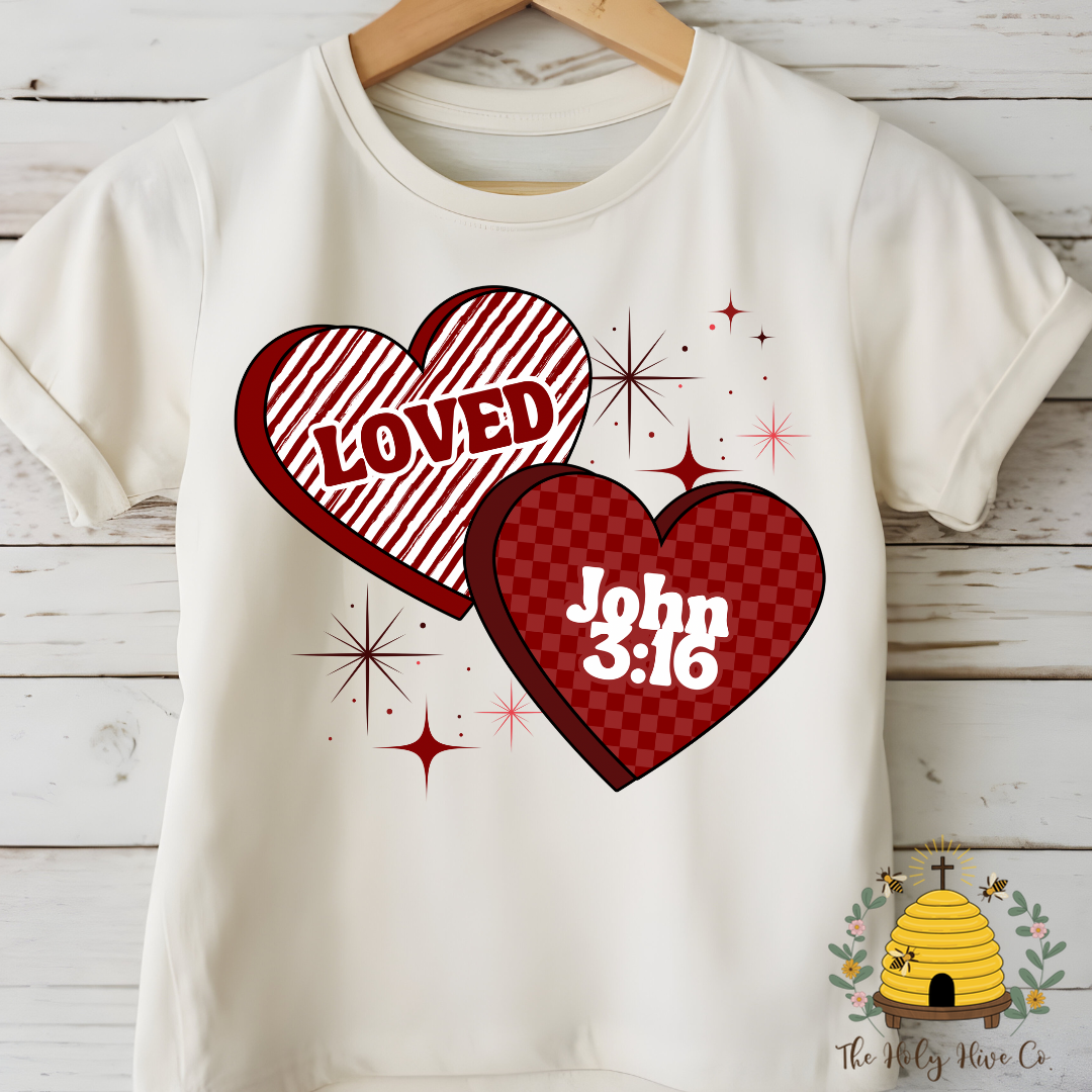 Loved Conversation Hearts Kids Graphic Shirt