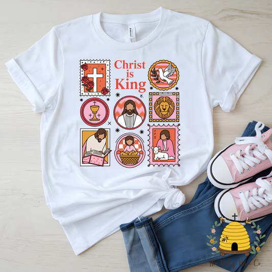 Christ Is King Stamps Kids Graphic Shirt