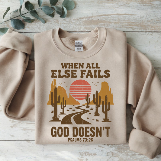 When All Else Fails God Doesn't (Muted) Adult Graphic Shirt