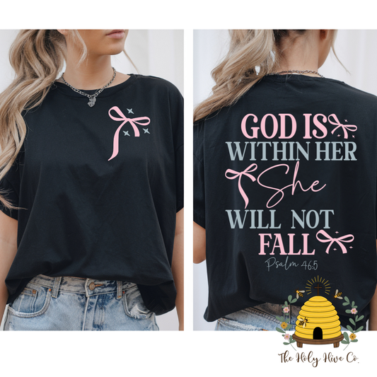 God is Within Her Double Sided Adult Graphic Shirt