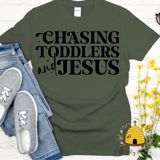Chasing Toddlers and Jesus Pastel Adult Graphic Shirt