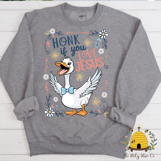 Honk If You Love Jesus Adult Graphic Shirt
