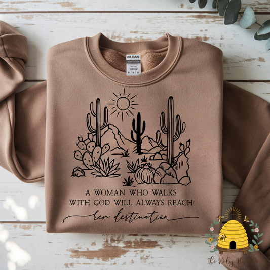 A Woman Who Walks With God Adult Graphic Shirt