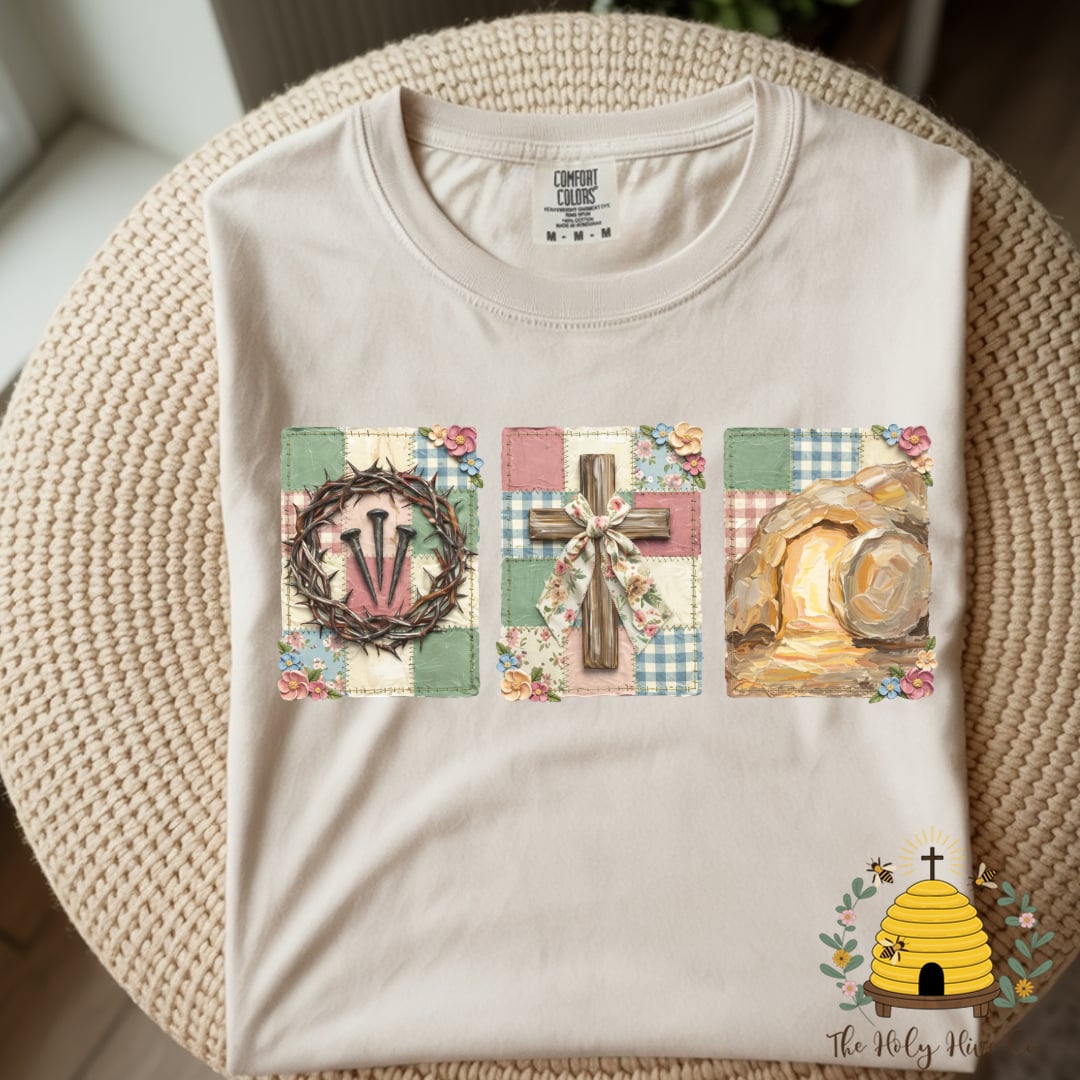 Easter Patchwork Adult Graphic Shirt