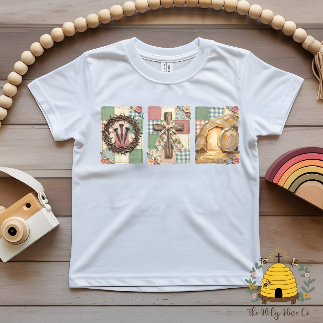 Easter Patchwork Kids Graphic Shirt