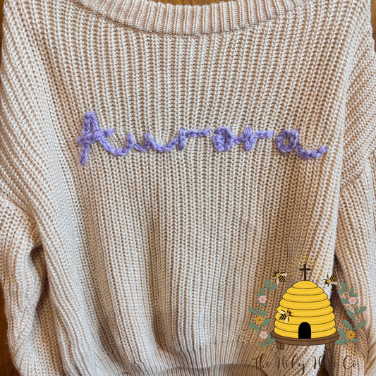 Kids Custom Hand Embroidered Knit Sweaters