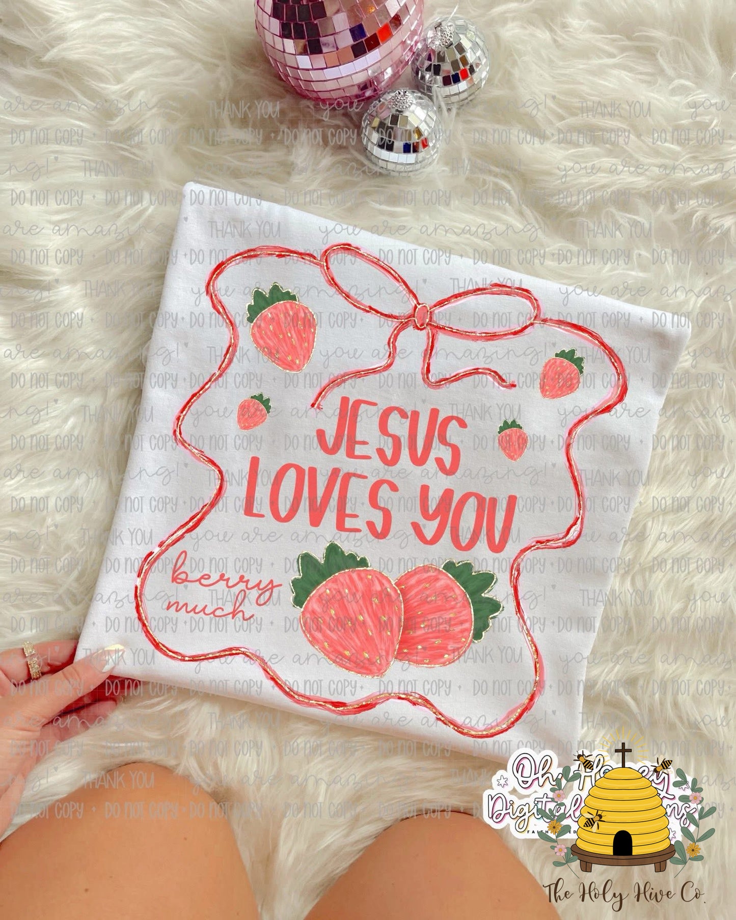 Jesus Loves You Berry Much Kids Graphic Shirt
