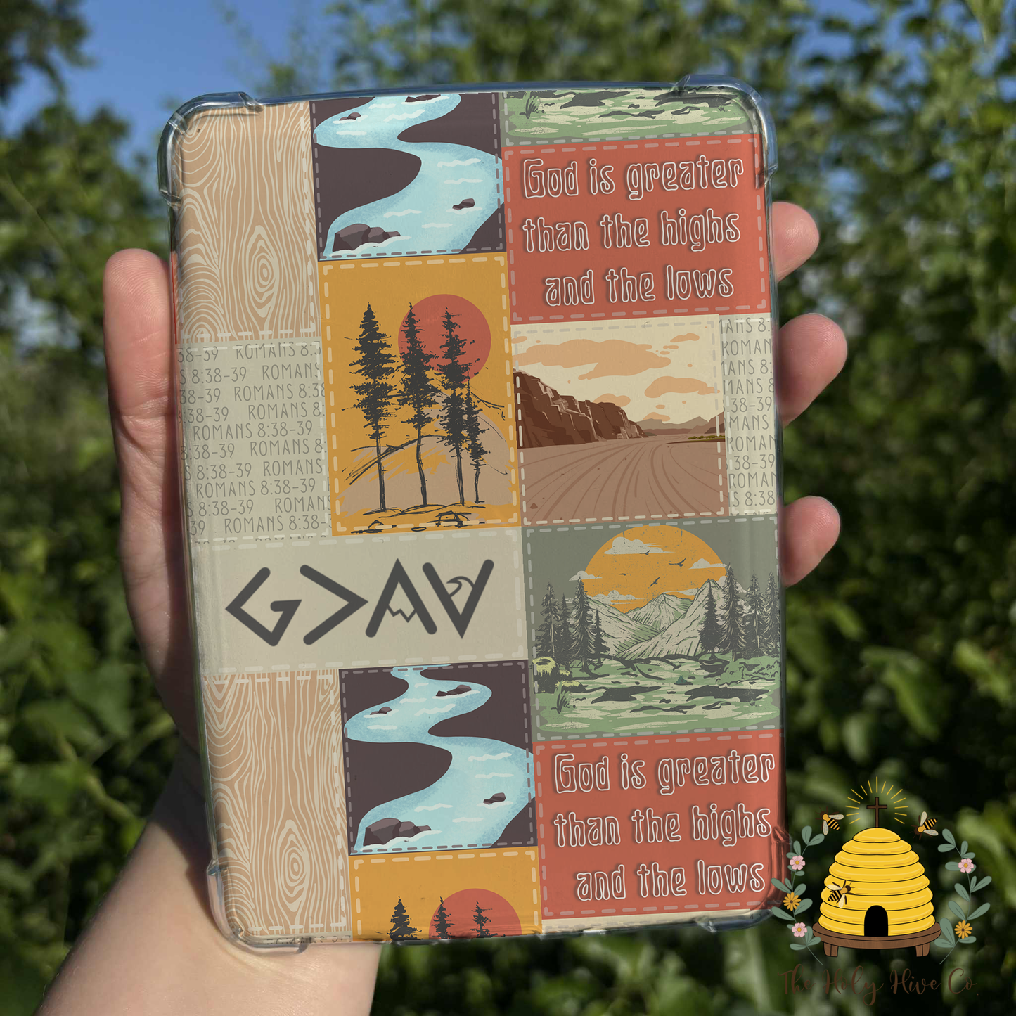 eReader Insert - God Is Greater Nature Patchwork