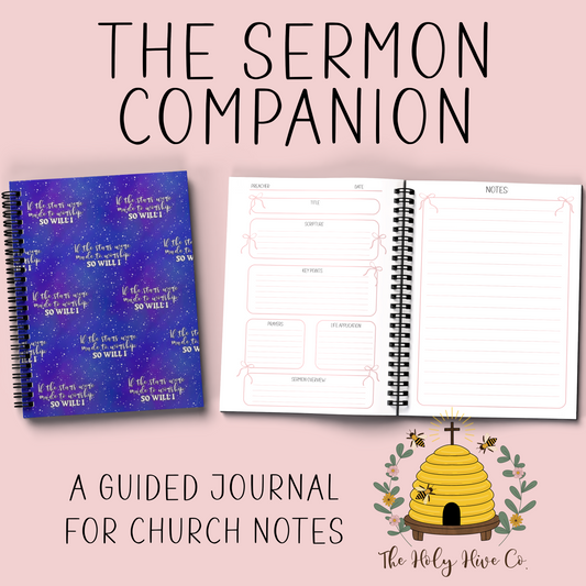 The Sermon Companion Church Notebook - Made To Worship Blue