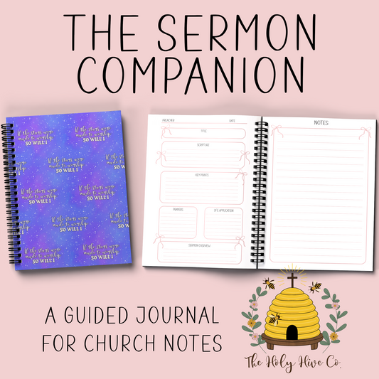 The Sermon Companion Church Notebook - Made To Worship Purple