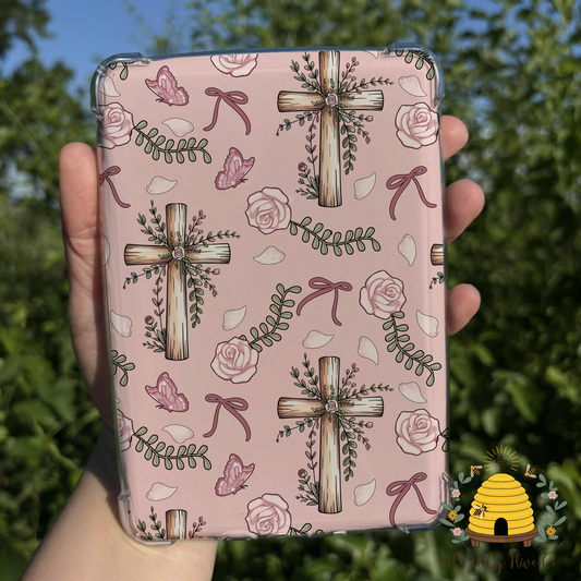 eReader Insert - Cross & Roses (Multiple Color Options)