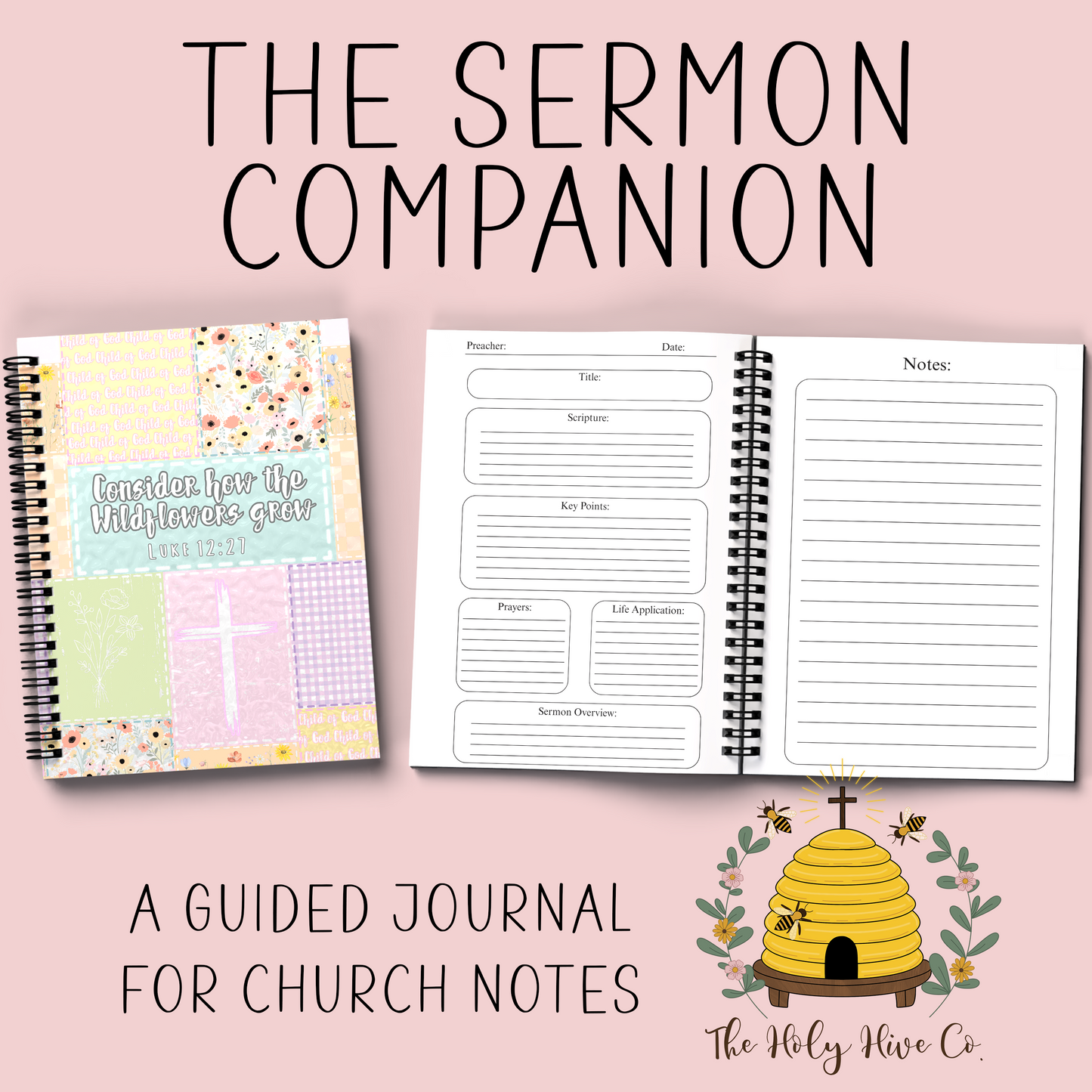 The Sermon Companion Church Notebook - Wildflower Patchwork