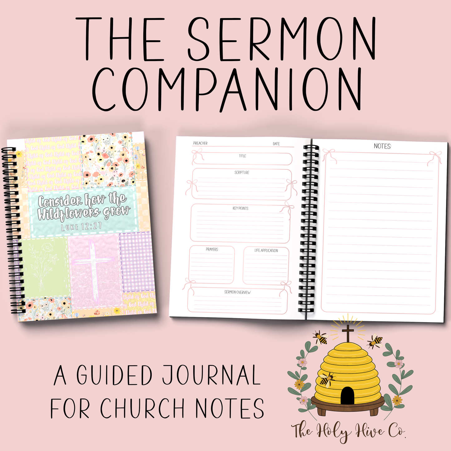 The Sermon Companion Church Notebook - Wildflower Patchwork
