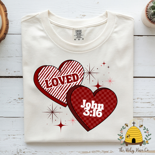 Loved Conversation Hearts Adult Graphic Shirt