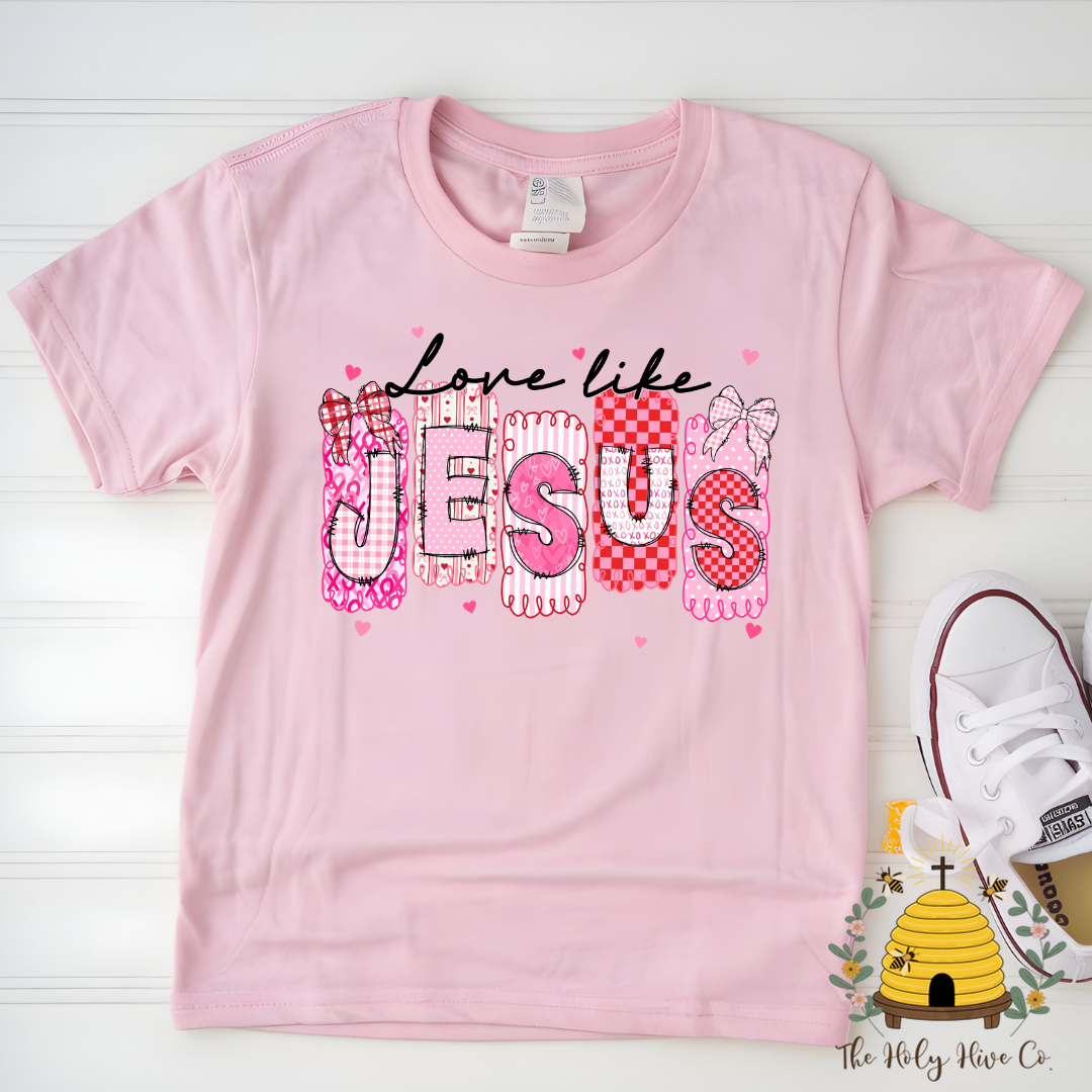 Love Like Jesus Patchwork Kids Graphic Shirt