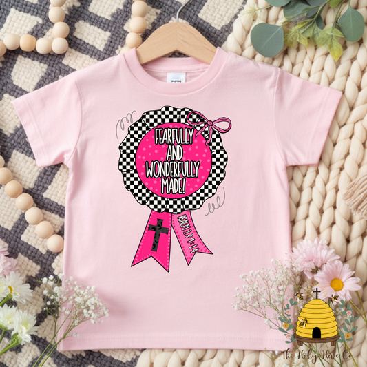 Fearfully and Wonderfully Made Ribbon Kids Graphic Shirt