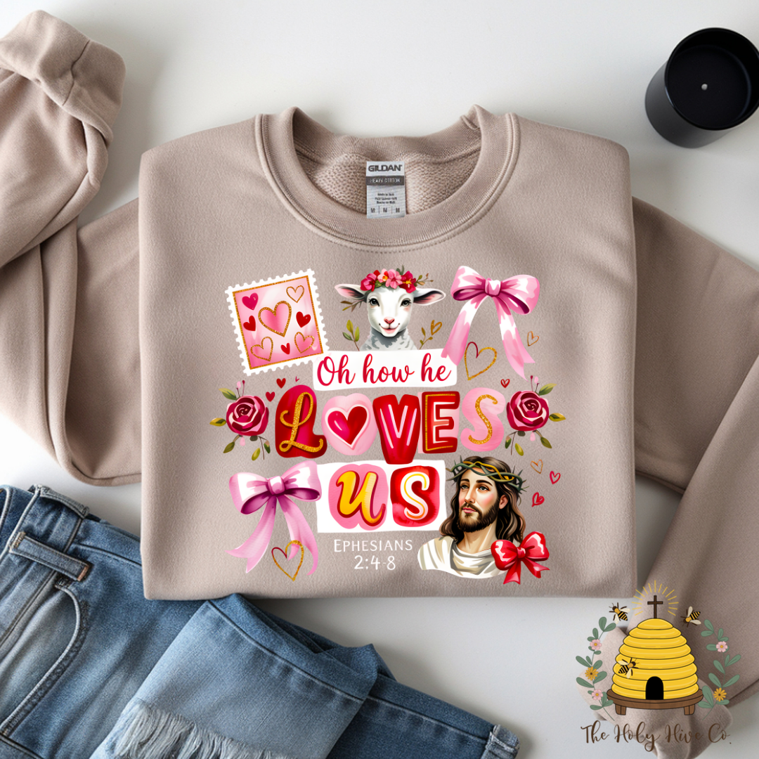 Oh How He Loves Us Adult Graphic Shirt