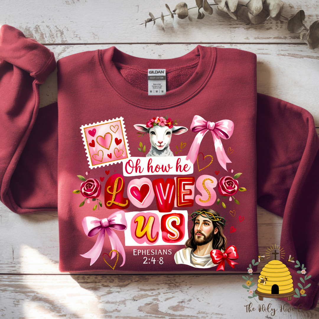 Oh How He Loves Us Adult Graphic Shirt