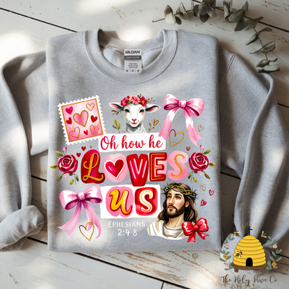 Oh How He Loves Us Adult Graphic Shirt