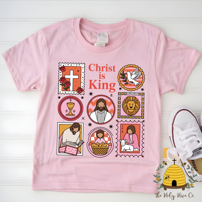 Christ Is King Stamps Kids Graphic Shirt