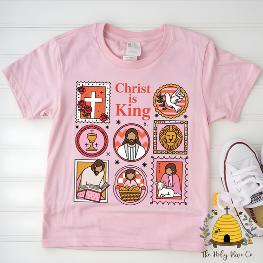 Christ Is King Stamps Kids Graphic Shirt