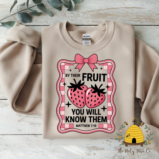 By Their Fruit Adult Graphic Crew Neck Sweatshirt