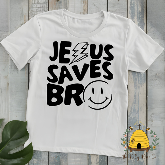 Jesus Saves Bro Kids Graphic Shirt