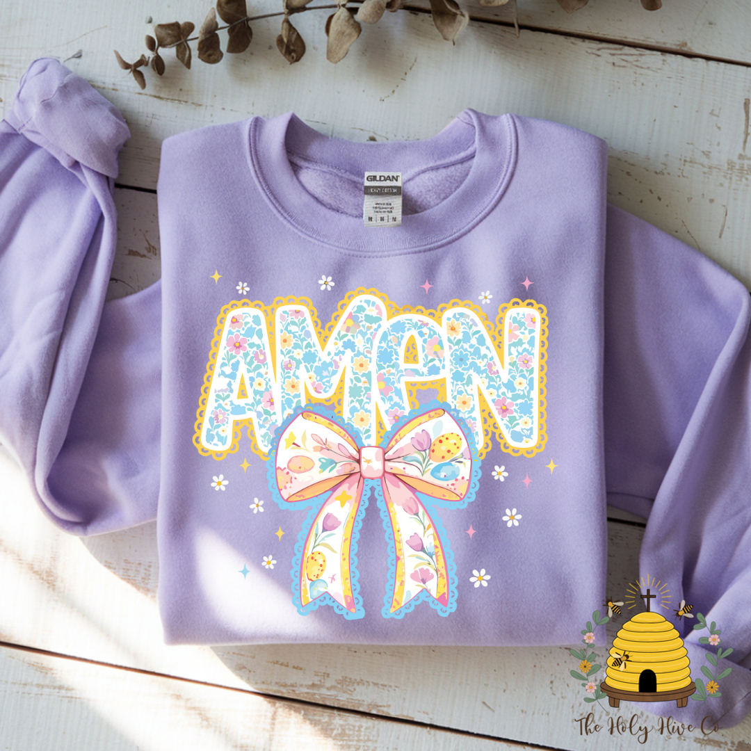 Amen Lace Bow Adult Graphic Shirt