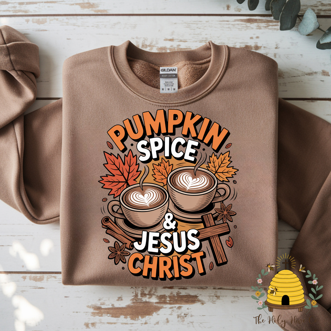 Pumpkin Spice and Jesus Christ Adult Graphic Shirt