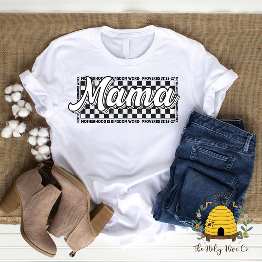 Mama Checkered Adult Graphic Shirt