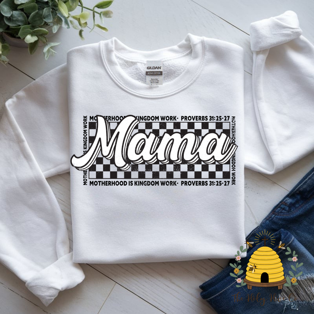 Mama Checkered Adult Graphic Shirt