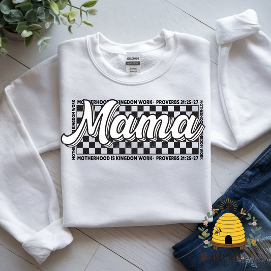 Mama Checkered Adult Graphic Shirt