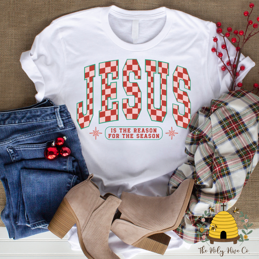 Jesus Is The Reason Checkers Adult Graphic Shirt