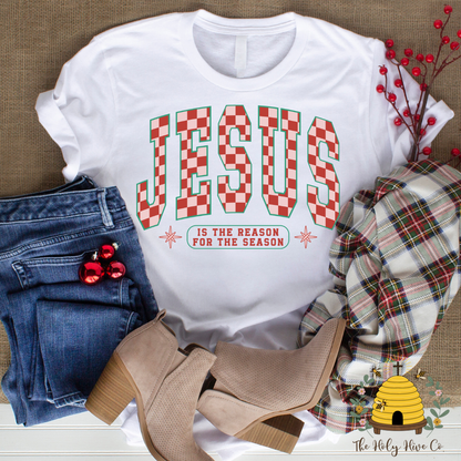 Jesus Is The Reason Checkers Adult Graphic Shirt