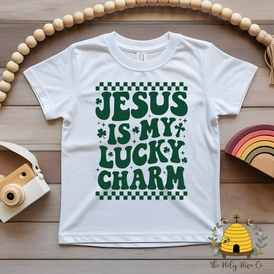 Jesus Is My Lucky Charm Kids Graphic Shirt