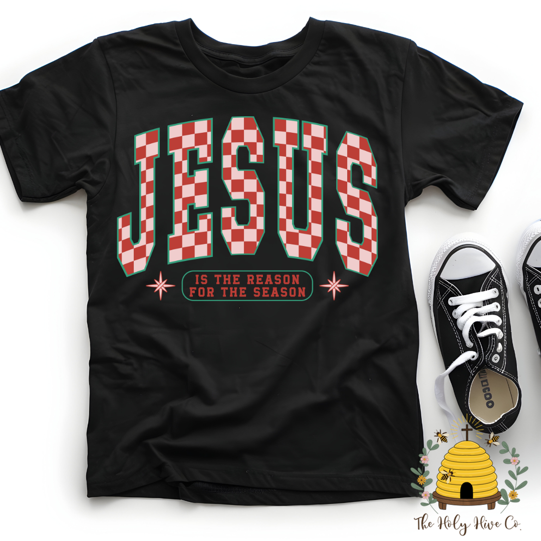 Jesus Is The Reason Checkers Kids Graphic Shirt