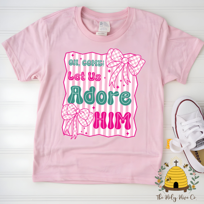 Oh Come Let Us Adore Him Kids Graphic Shirt