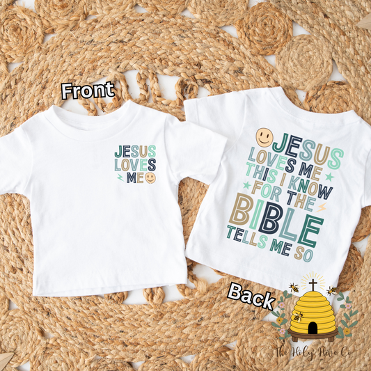 Jesus Loves Me Double Sided Kids Graphic Shirt