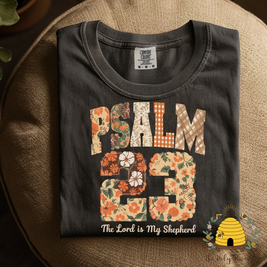 Patchwork Fall Psalm 23 Adult Graphic Shirt