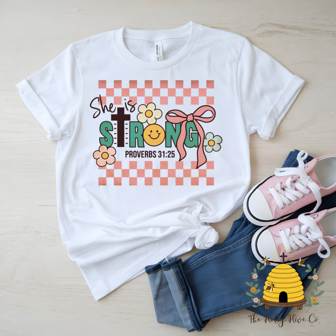 She Is Strong Kids Graphic Shirt