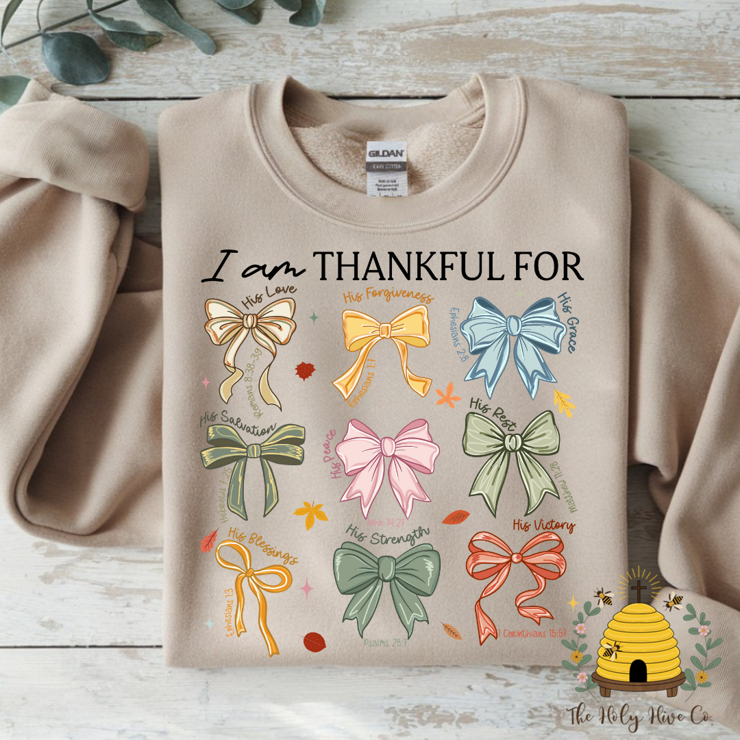 I Am Thankful For Bows Adult Graphic Shirt