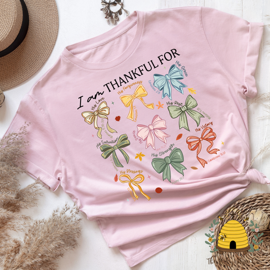 I Am Thankful For Bows Adult Graphic Shirt