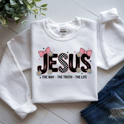 Jesus Checkered Bows Adult Graphic Shirt