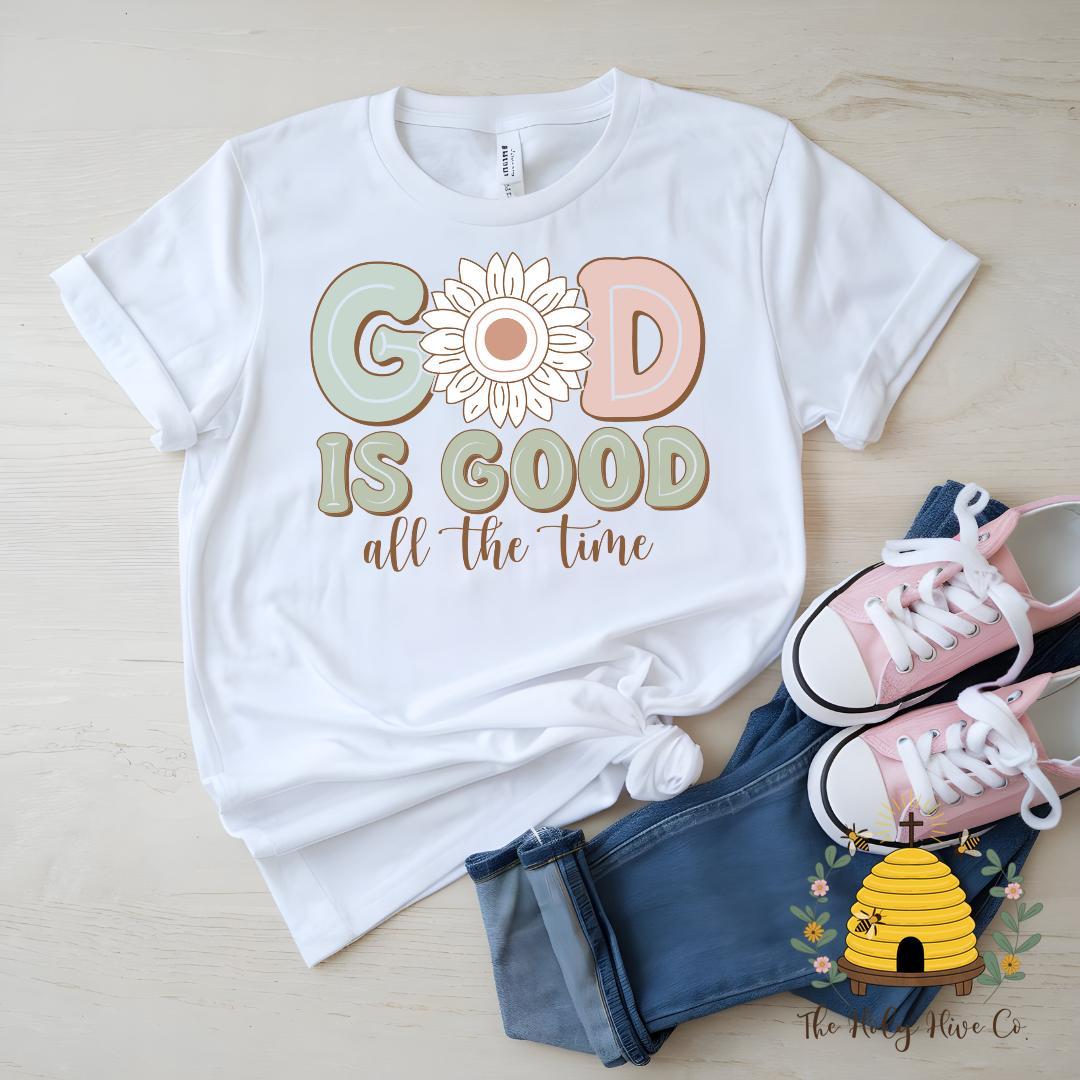 God Is Good Pastel Kids Graphic Shirt