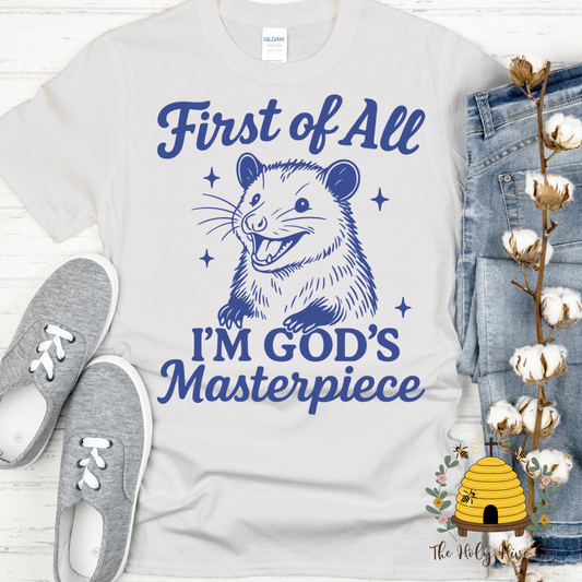 Opossum God's Masterpiece Adult Graphic Shirt