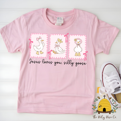 Jesus Loves You, Silly Goose Kids Graphic Shirt