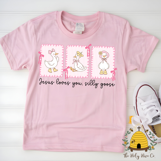 Jesus Loves You, Silly Goose Kids Graphic Shirt