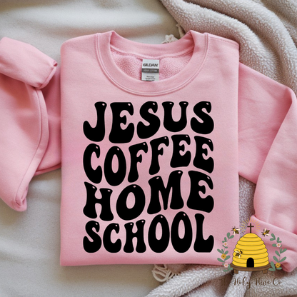 Jesus Coffee and Homeschool Adult Graphic Shirt