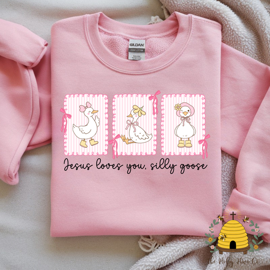 Jesus Loves You, Silly Goose Adult Graphic Shirt