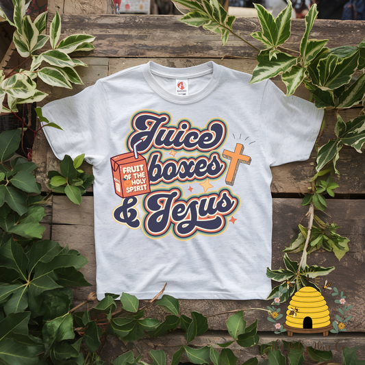 Juice Boxes and Jesus Kids Graphic Shirt
